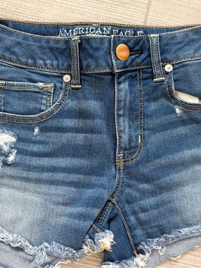 American Eagle Outfitters Distressed Blue Denim Cutoff Shorts